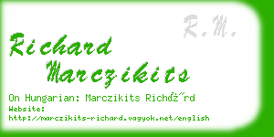 richard marczikits business card